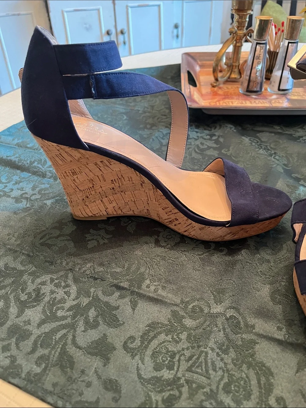 Charles David navy suede